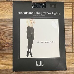 b.ella Sensational Shapewear Tights Medium Black Opaque High Rise Control Top